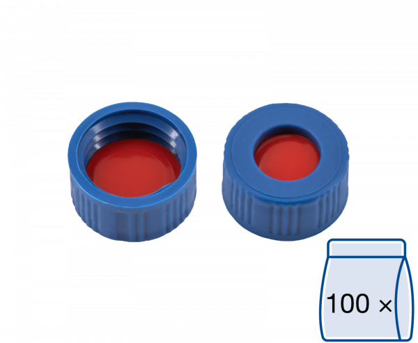 Skruelåg til N9 vial PTFE/Silikone/PTFE 1,0 mm septum