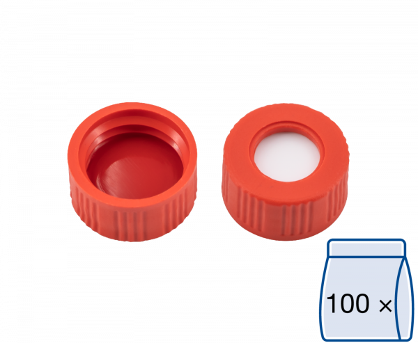 Skruelåg til N9 vial Silikone/PTFE 1,0 mm septum