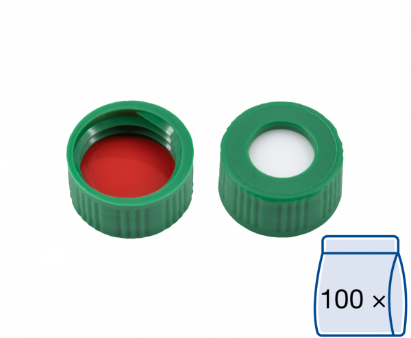 Skruelåg til N9 vial Silikone/PTFE 1,0 mm septum
