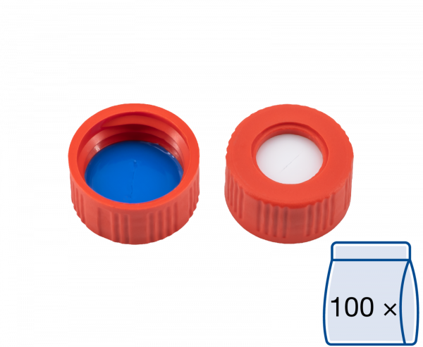 Skruelåg til N9 vial Silikone/PTFE/forskåret 1,0 mm