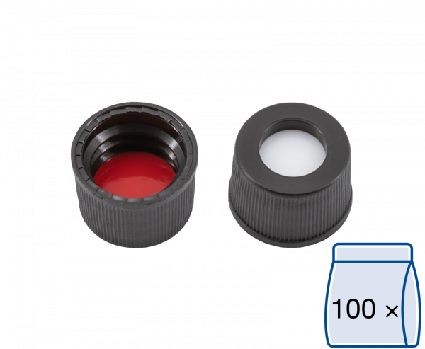 Skruelåg til N10 vial Silikone/PTFE 1,0 mm septum