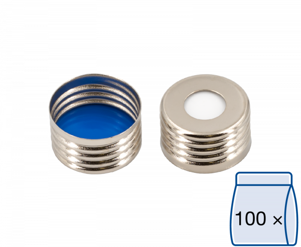 Screw cap for N18 vial magnetic Silver Silicone/PTFE 1.5 mm septum