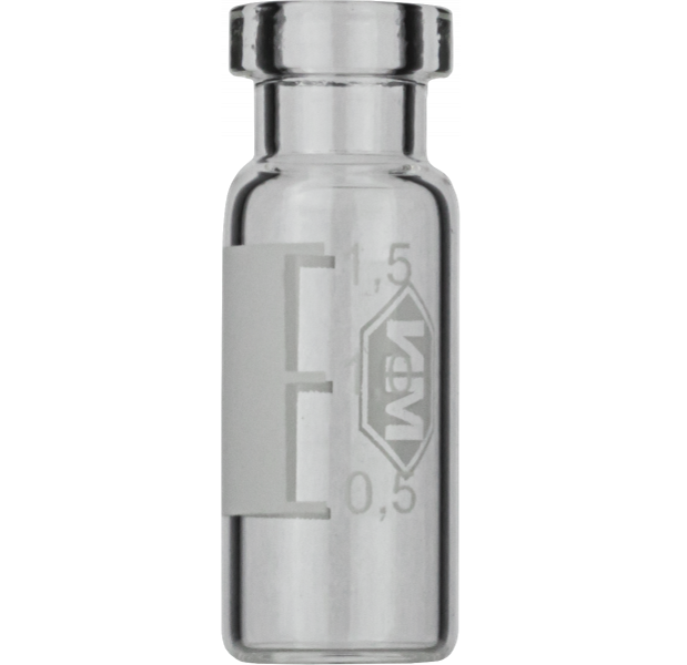 N11 vial til crimp låg 1.5 ml 11.6 x 32 mm klar coated glas med inddelinger og skrivefelt