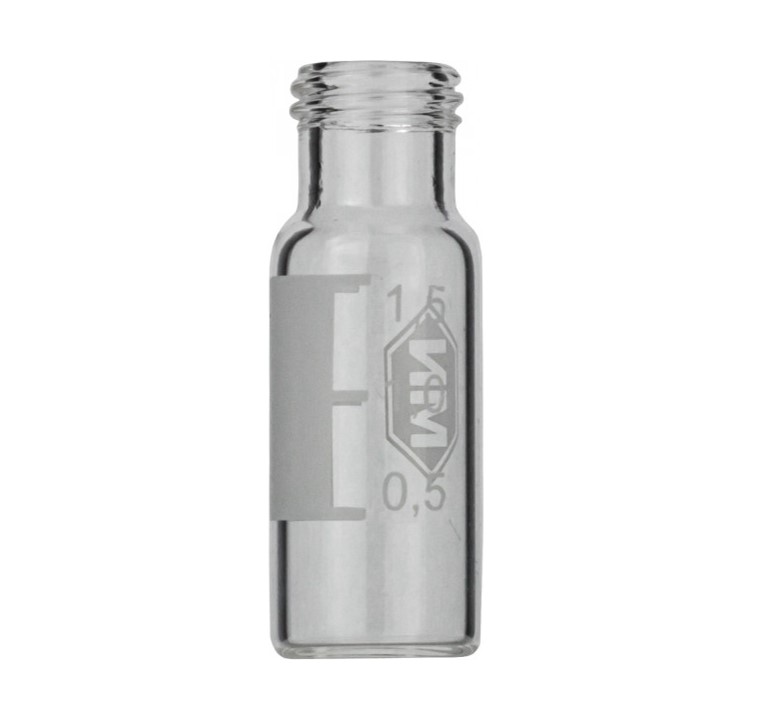 N9 vial til skruelåg 1.5 ml 11.6 x 32 mm klar coated glas med inddelinger og skrivefelt