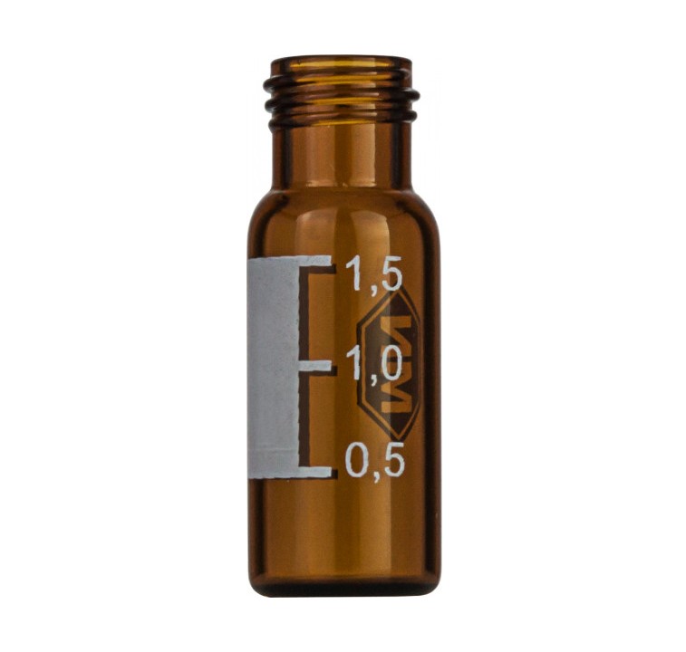 N9 vial til skruelåg 1.5 ml 11.6 x 32 mm brun coated glas med inddelinger og skrivefelt