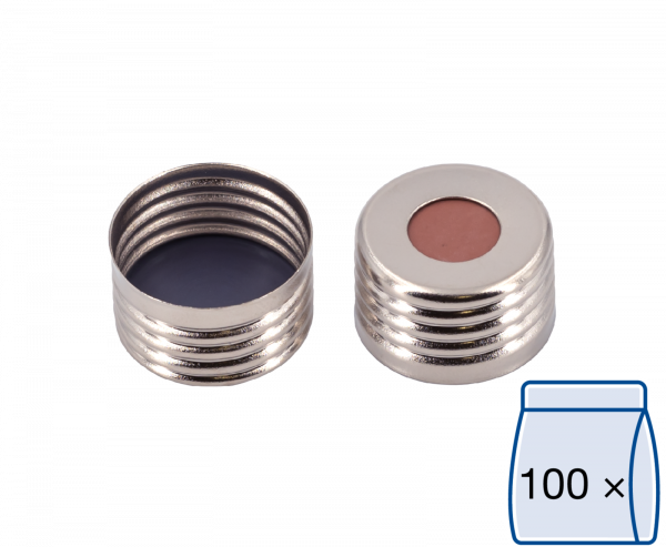 Screw cap for N18 vial magnetic Butyl/PTFE 1.5 mm septum