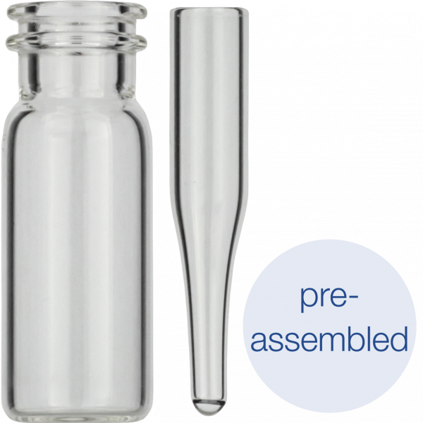 N11 vial til snap låg 1.5 ml 11.6 x 32 mm klar glas med 0.2 ml indsats