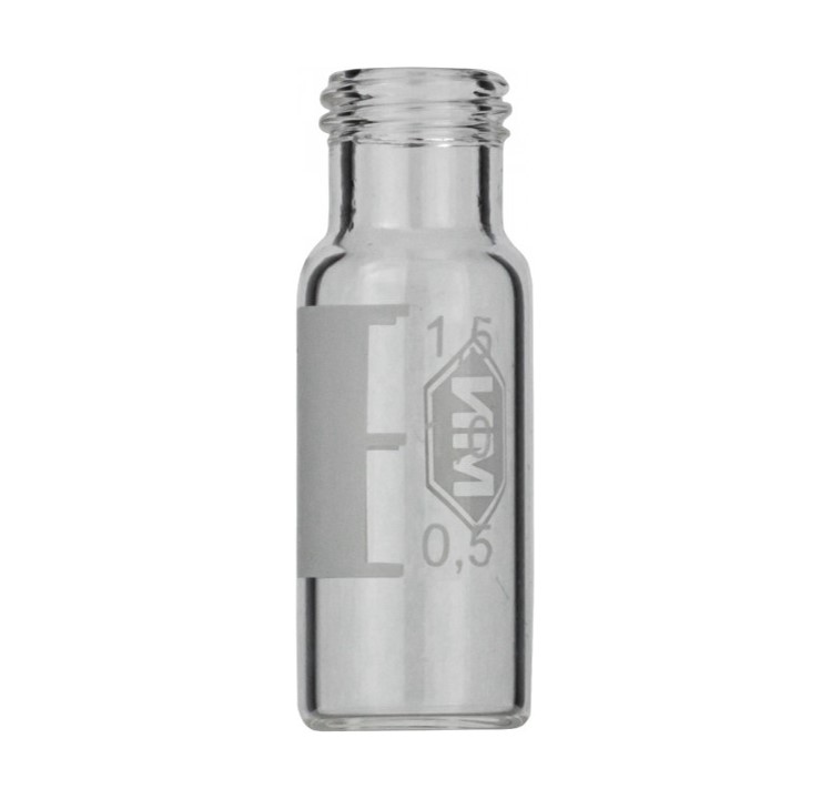 N9 vial til skruelåg 1.5 ml 11.6 x 32 mm klar glas med inddelinger og skrivefelt