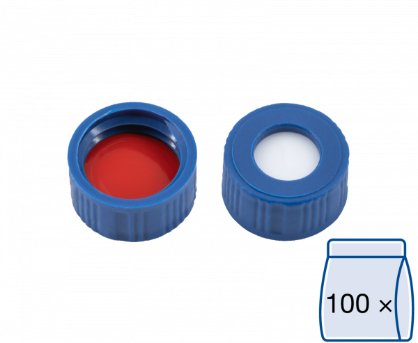 Skruelåg til N9 vial Silikone/PTFE 1,0 mm septum