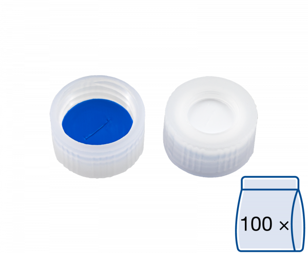 Skruelåg til N9 vial Silikone/PTFE forskåret 1,0 mm