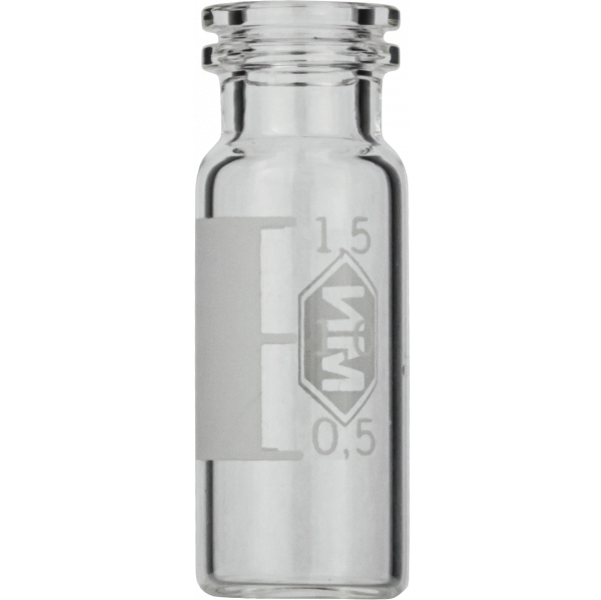 N11 vial til snap låg 1.5 ml 11.6 x 32 mm klar glas med inddelinger og skrivefelt
