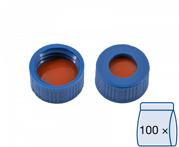 Skruelåg til N9 vial Gummi/PTFE 1,0 mm septum