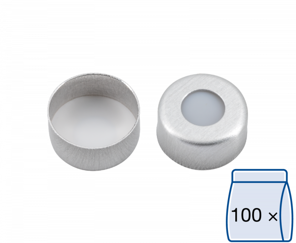 Crimp låg til N11 vial PTFE 0,25 mm septum