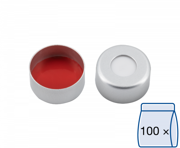Crimp låg til N11 vial Silikone/PTFE 1,3 mm septum