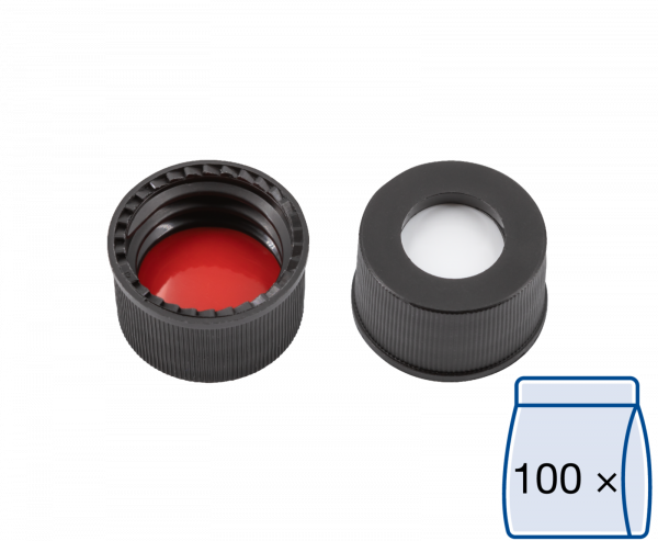 Skruelåg til N13 vial Silikone/PTFE 1,3 mm septum