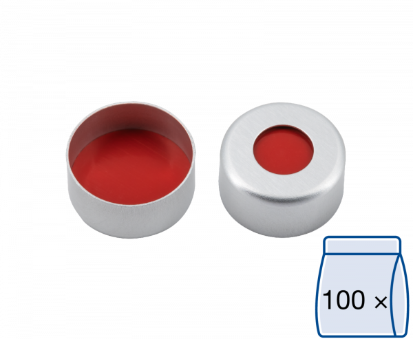 Crimp låg til N11 vial PTFE/Silikone/PTFE 1,0 mm septum