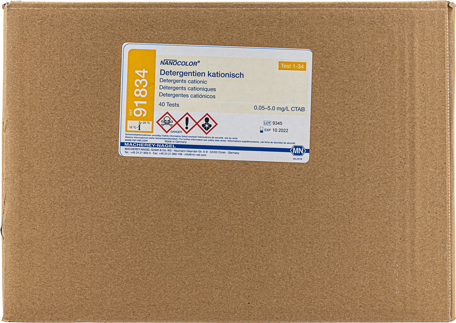 NANOCOLOR Detergents Cationic 0,05-5,0 mg/l CTAB for 100 tests
