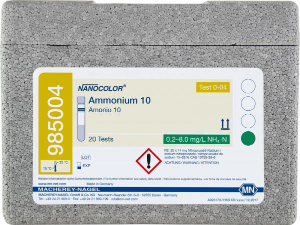 NANO Ammonium 10 0.2-8.0 mg/l NH4N