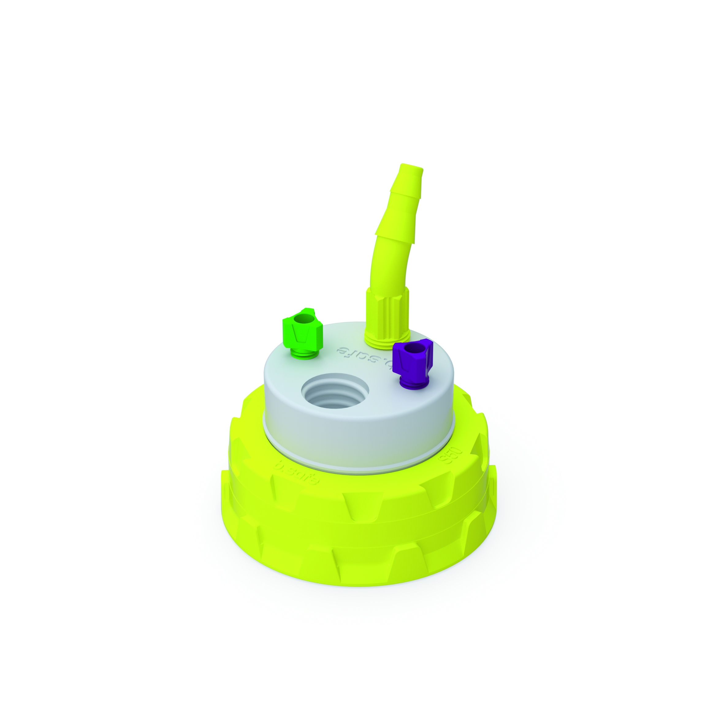 Waste Cap S50 (2x UNF1/4", 1x GL14, 1x NPT1/8")