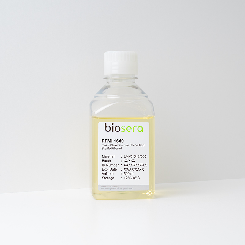 RPMI 1640 w/o L-Glutamine w/o Phenol Red - 500ml