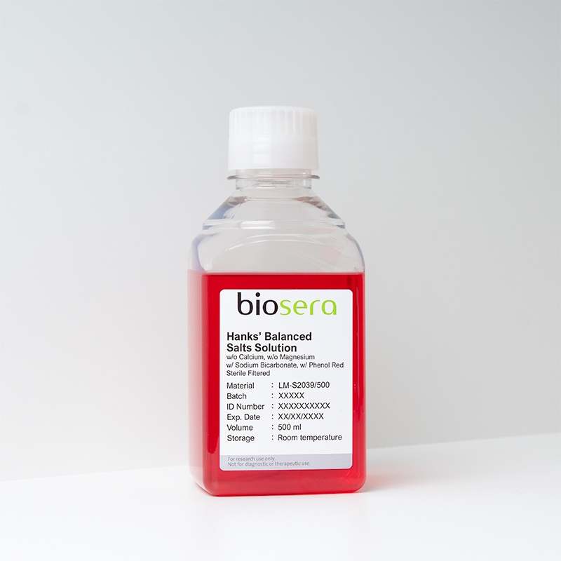 HBSS w/o Calcium w/o Magnesium w/ Sodium Bicarbonate w/ Phenol Red - 100ml
