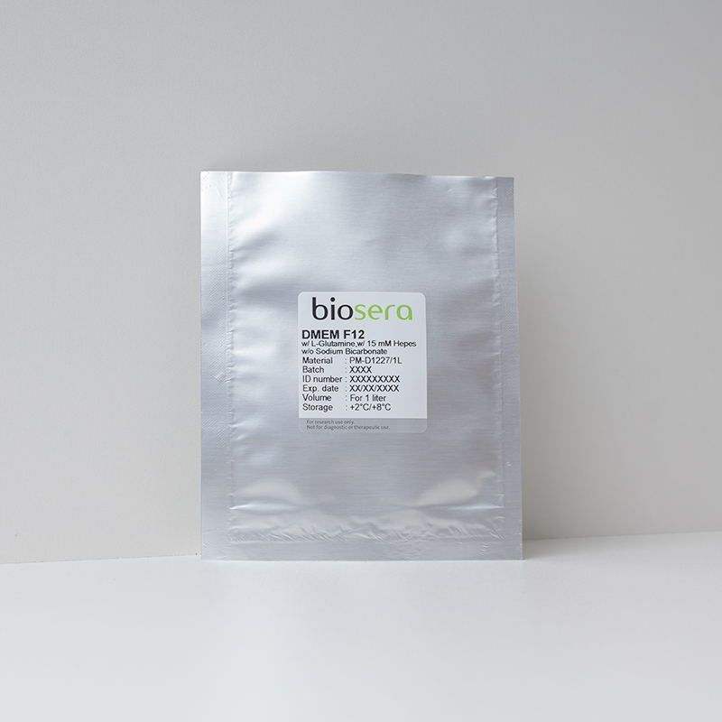 DMEM - F12 w/ L-Glutamine w/o Sodium Bicarbonate w/ 15 mM Hepes - For 10L