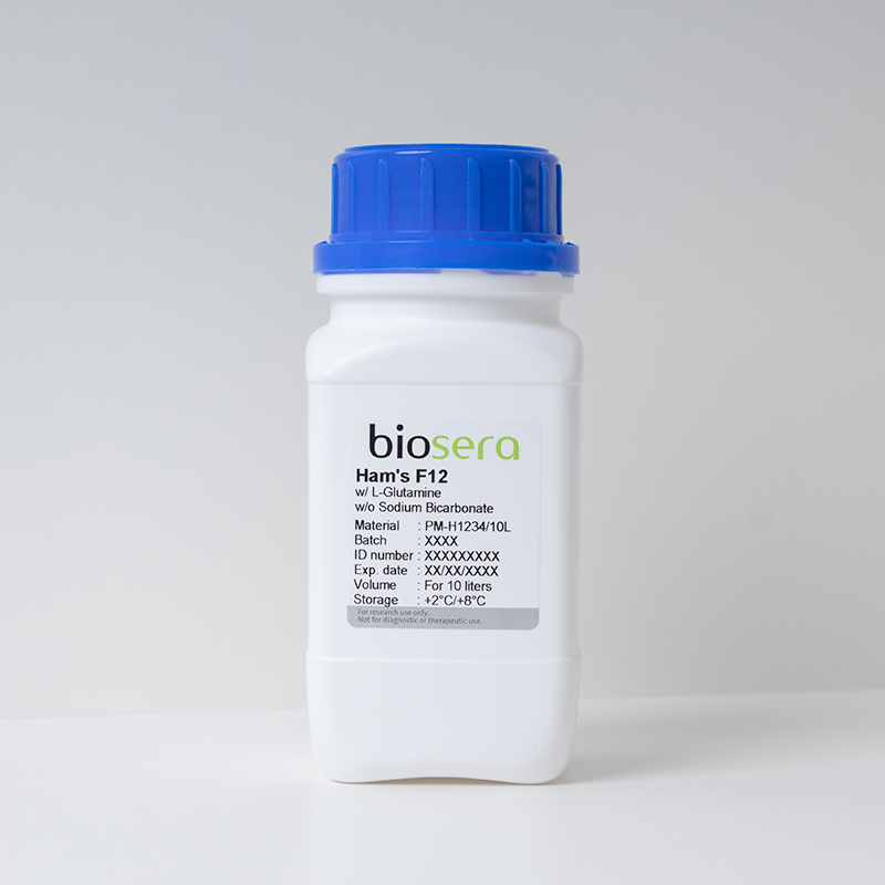 Ham's F12 w/ L-Glutamine w/o Sodium Bicarbonate - For 1L
