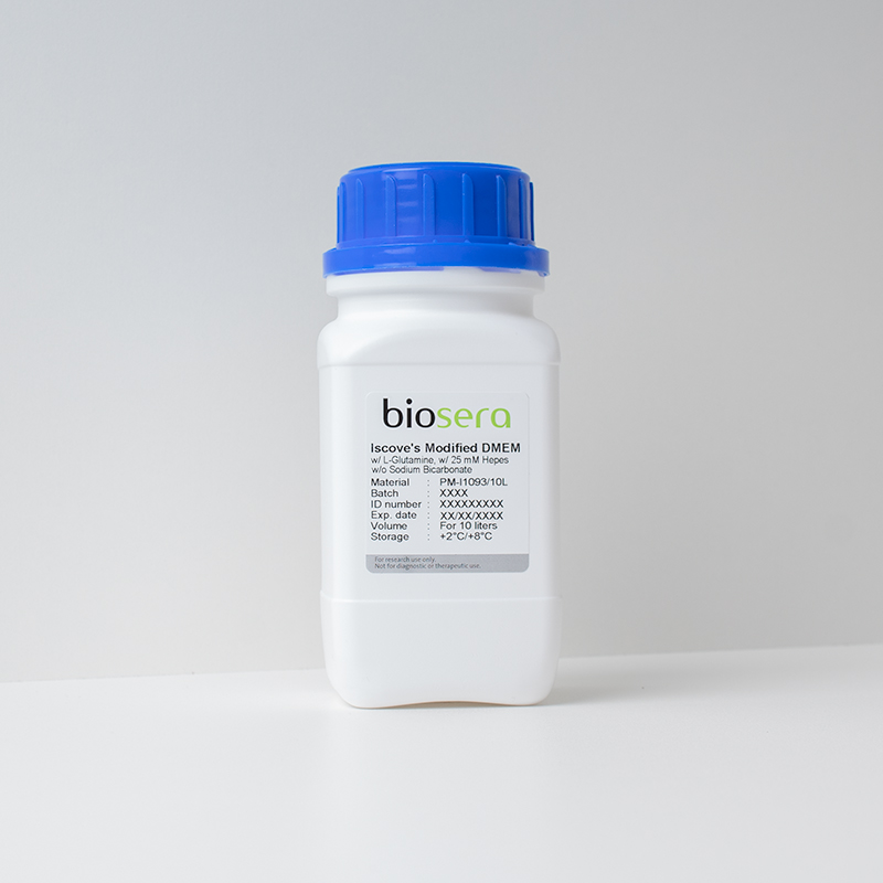 Iscove’s Modified DMEM w/ L-Glutamine w/o Sodium Bicarbonate w/ 25 mM Hepes - For 1L