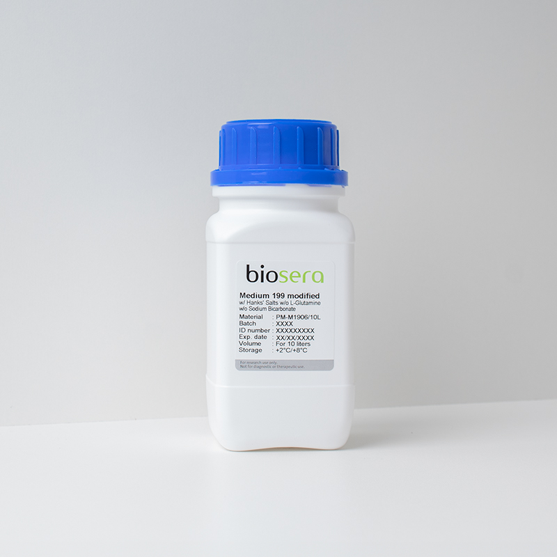 Medium 199 modified w/ Hanks' Salts w/o L-Glutamine w/o Sodium Bicarbonate - For 50L