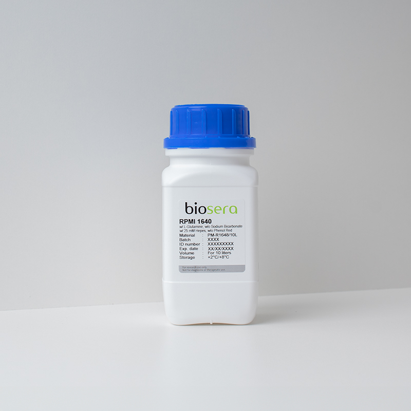 RPMI 1640 w/ L- Glutamine w/o Sodium Bicarbonate w/ 25 mM Hepes w/o Phenol Red - For 10L