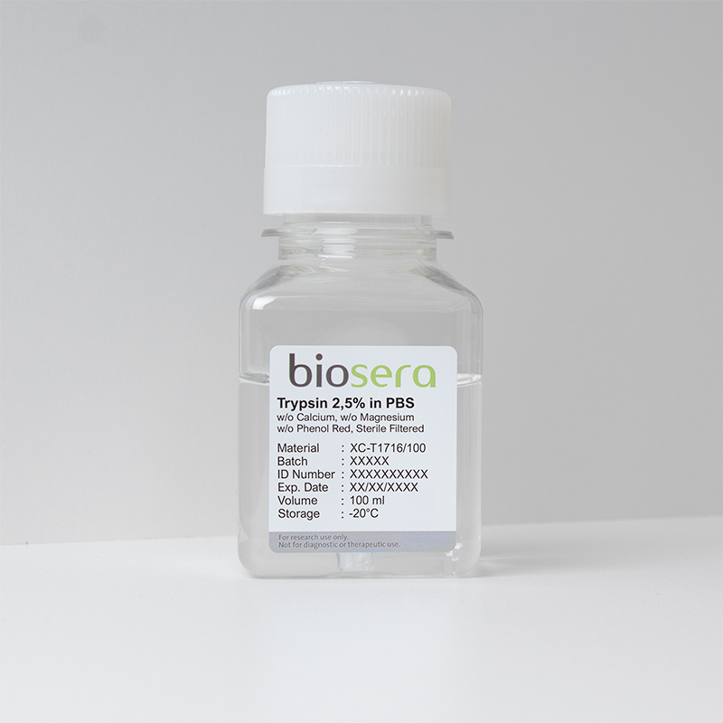 Trypsin 2.5 % in PBS w/o Calcium w/o Magnesium w/o Phenol Red - 100ml