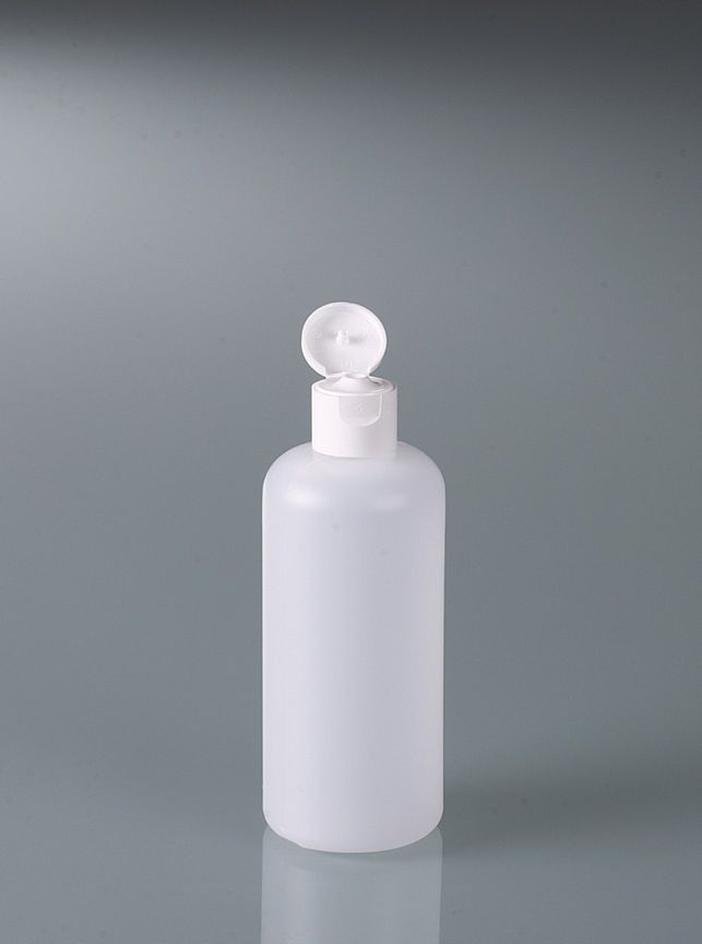 Round bottle w/ snap closure, HDPE, 250 ml