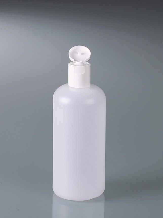 Round bottle w/ snap closure, HDPE, 500 ml