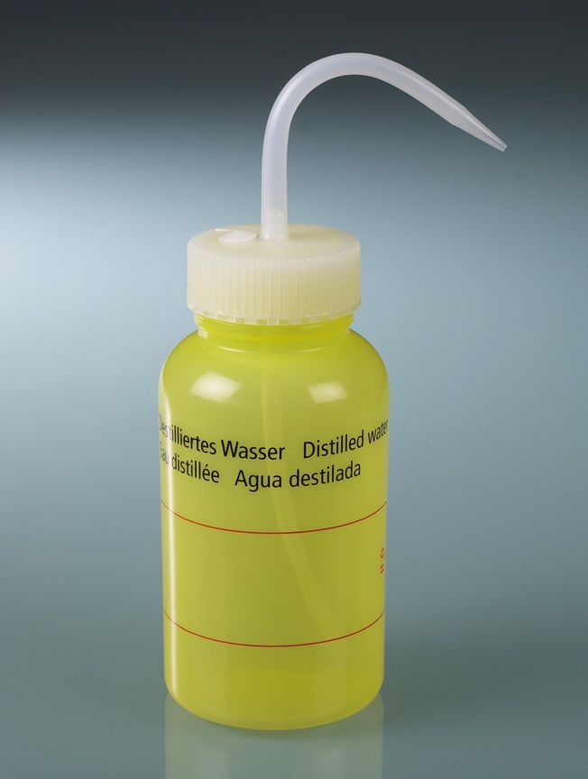 Safety wash bottle "distilled water", LDPE, 500 ml