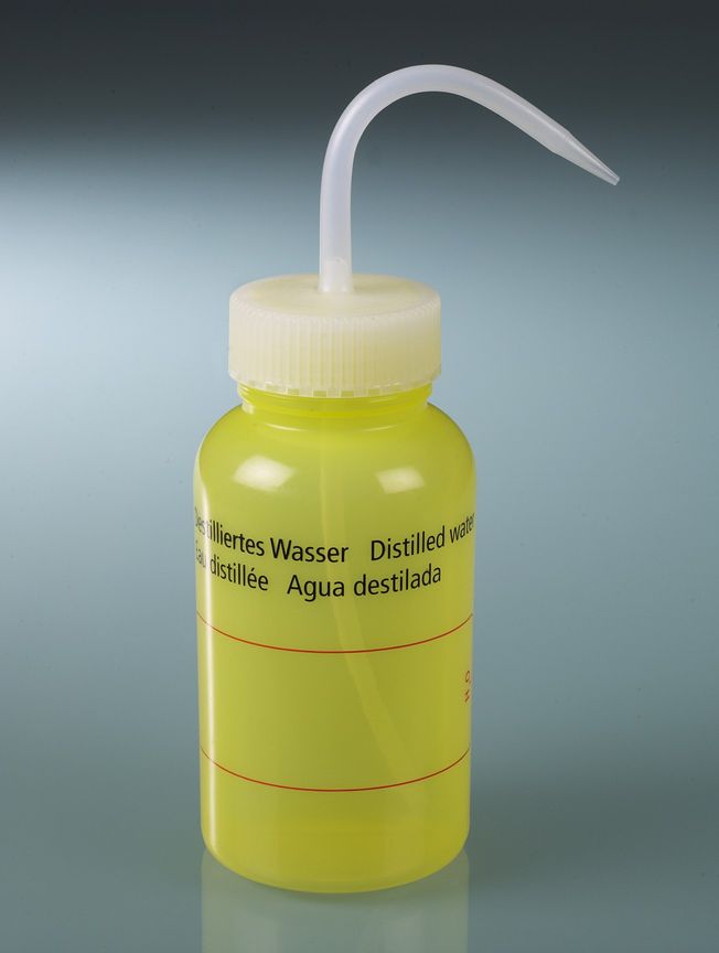 Wide-necked wash bottle "distilled water", 500 ml
