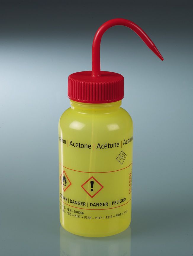 Wide-necked wash bottle "acetone", LDPE, 500 ml