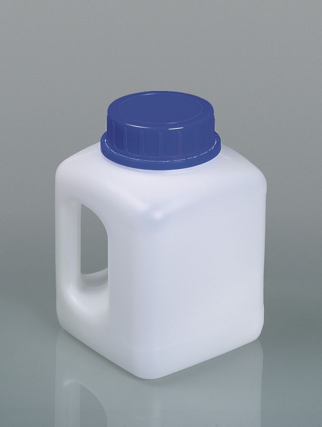 Wide-mouth container w/handle, HDPE, 2300ml, w/cap