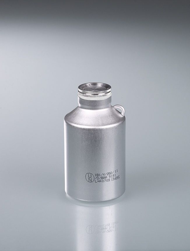 Transport bottle aluminium UN, 99.5, 250ml, w/ cap