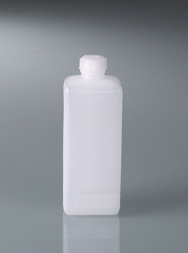 Narrow-necked square bottle, HDPE, 500 ml, w/ cap
