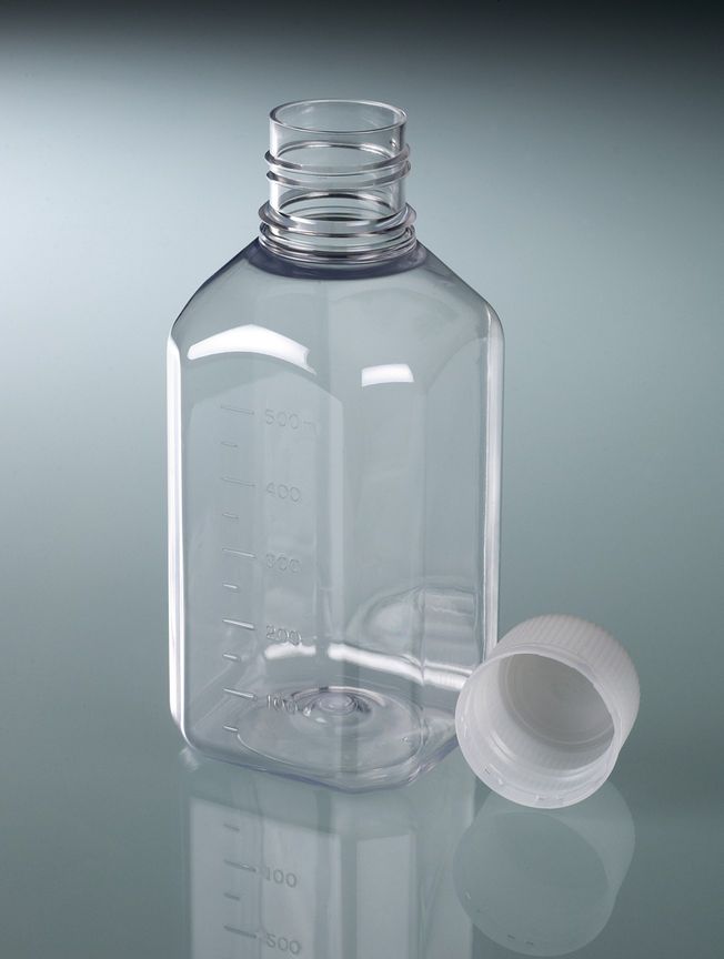 Laboratory bottle PET sterile, clear, 500 ml