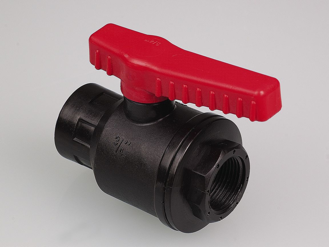 Ball valve PP, 3/4"inner - 3/4"inner, NW 20