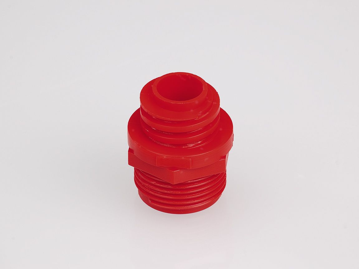 Thread adapter 3/4" outer - Hünersdorff outer, red