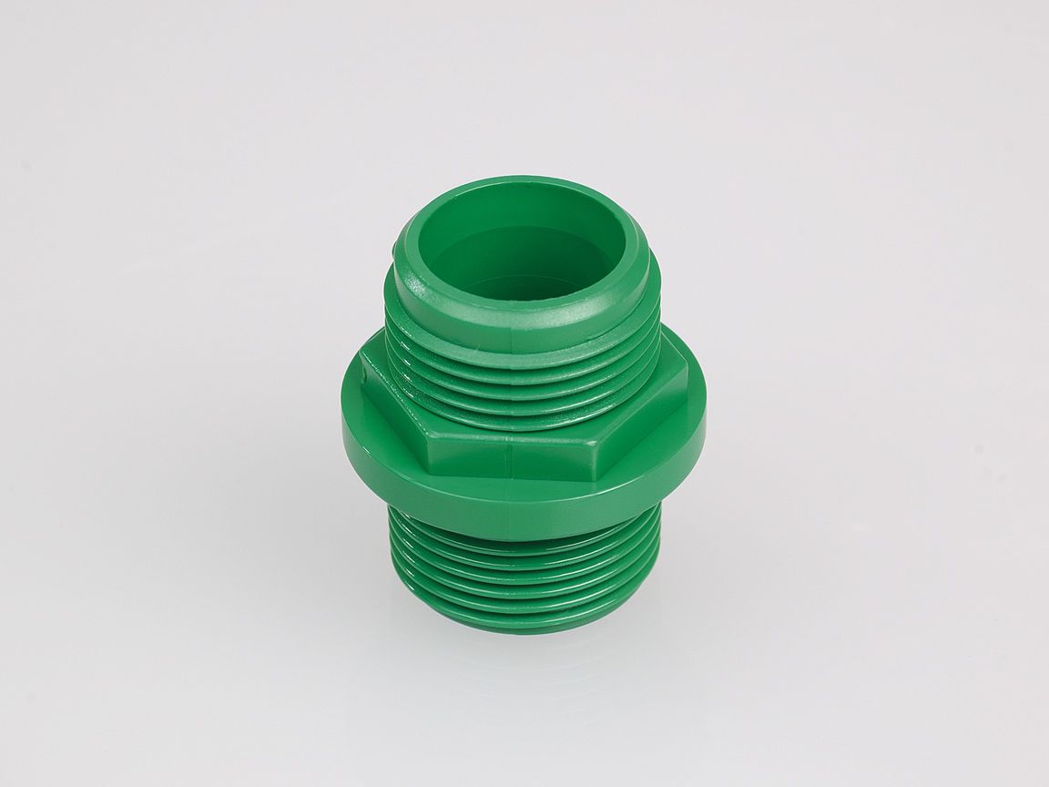 Thread adapter 3/4" out.- conical R3/4"out., green
