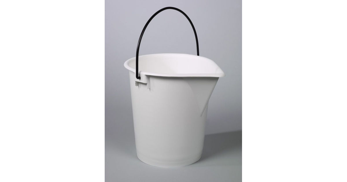 BUR 23060015 - Laboratory bucket, PE white, w/ spout, 15 l