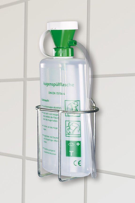 Wall fixture, eye rinsing bottle