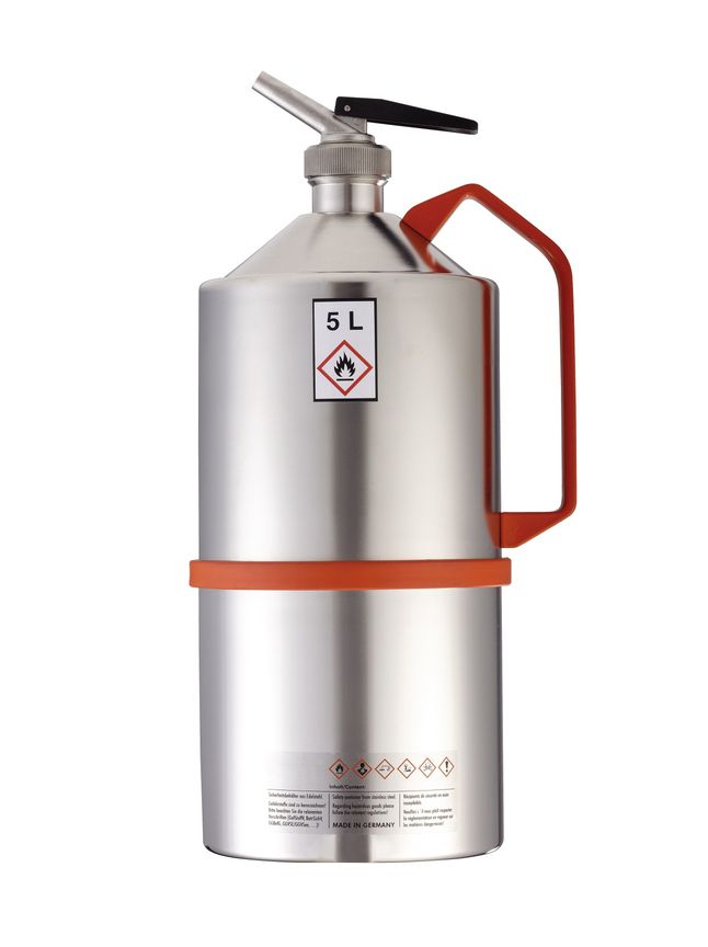 Safety can V4A, dosage spout, relief valve, 5 l
