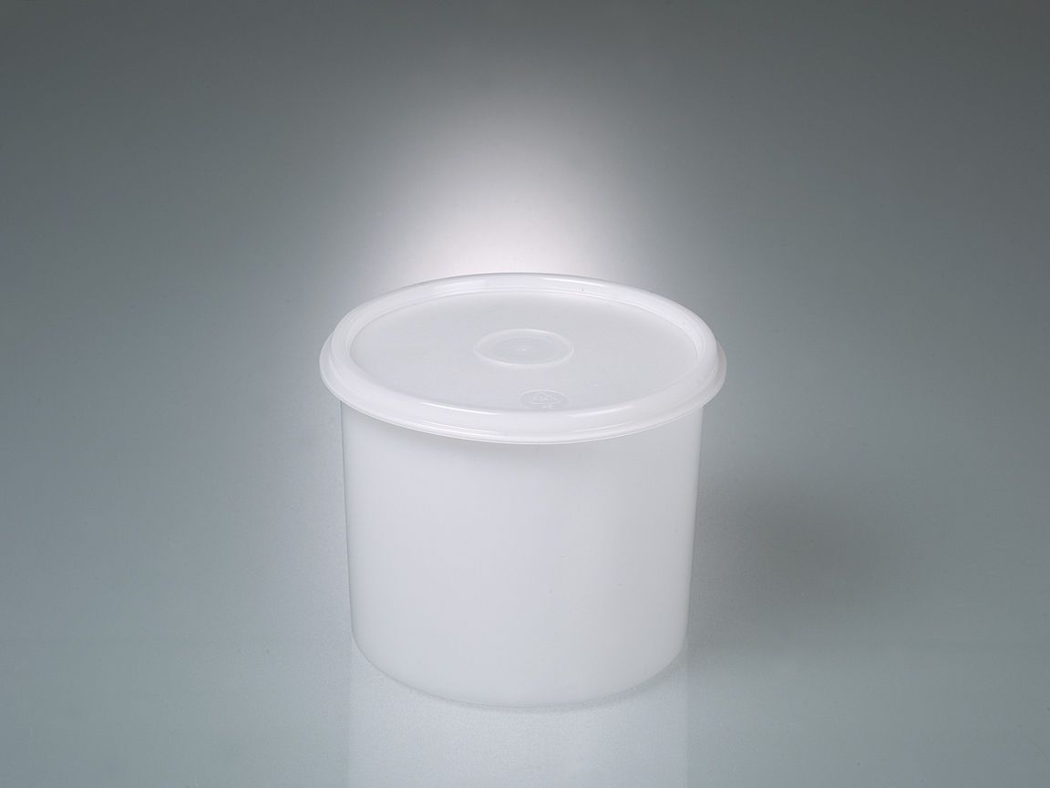 All-purpose box round, PE, 1000ml, stackable,w/cap