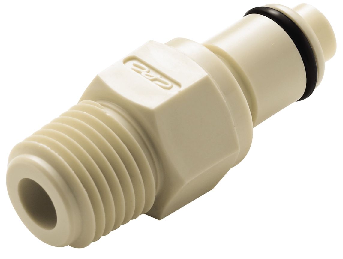 Lynkobling, PP, han, m.  ventil, 1/4" NPT