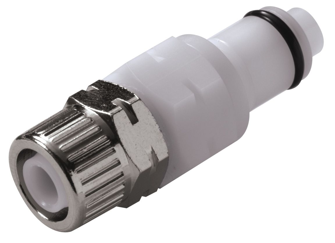 Lynkobling POM, han, m.  ventil, skrue Ø8x10mm