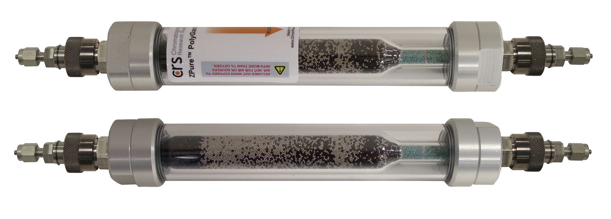 ZPure Glass PolyGas I pur, 1/8", SS QC Fittings